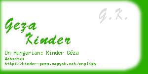 geza kinder business card